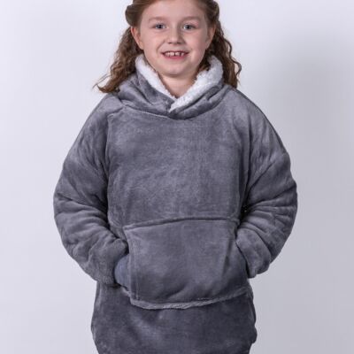The Kids Ribbon oversized cosy reversible sherpa hoodie Thumbnail